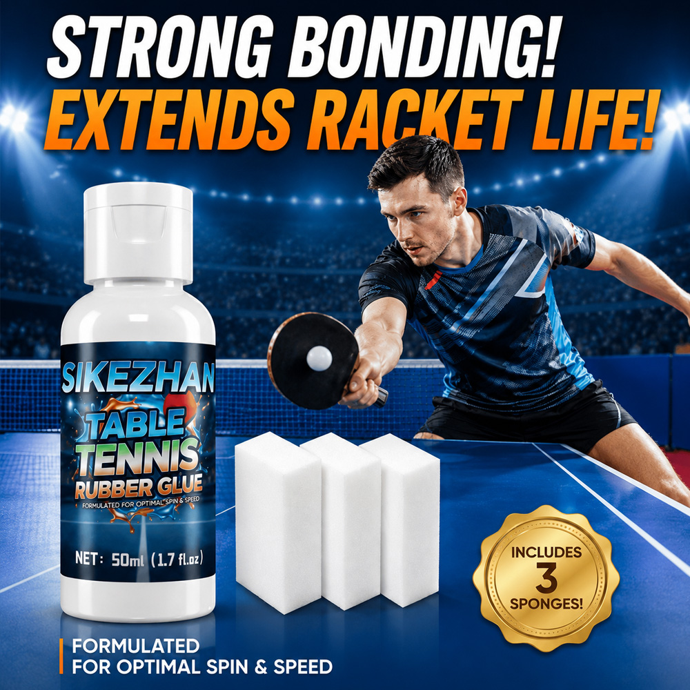 Rubber Booster Speed - 50ML Tischtennis-Gummikleber Ping-Pong-Schläger-Klebstoff mit 3 Schwämmen